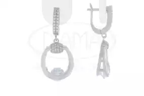 Срібні сережки з цирконом