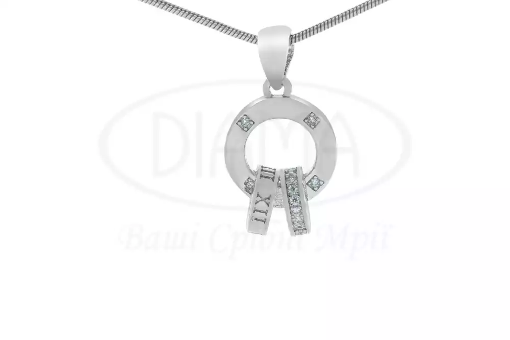 Срібна підвіска з цирконом фото 1