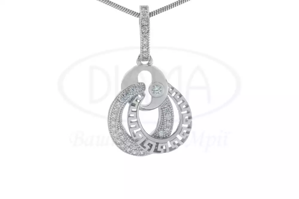 Срібна підвіска з цирконом фото 1