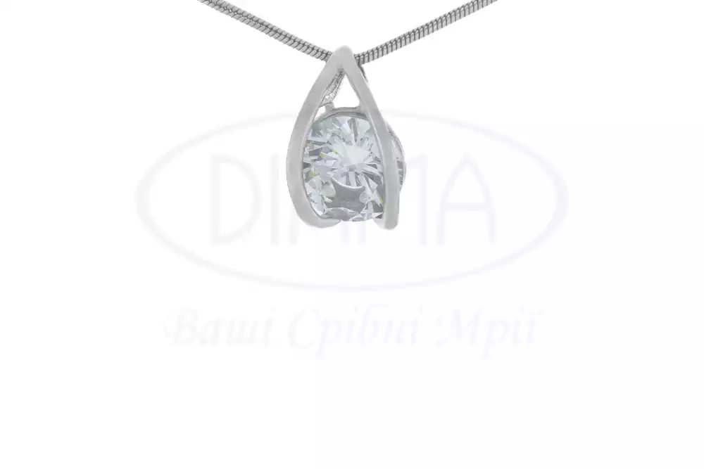 Срібна підвіска з цирконом фото 1