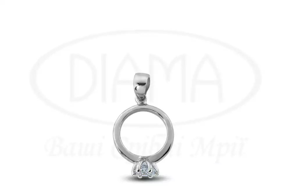 Срібна підвіска з цирконом фото 1
