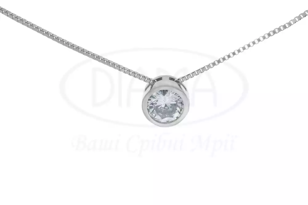 Срібне кольє з цирконом фото 1