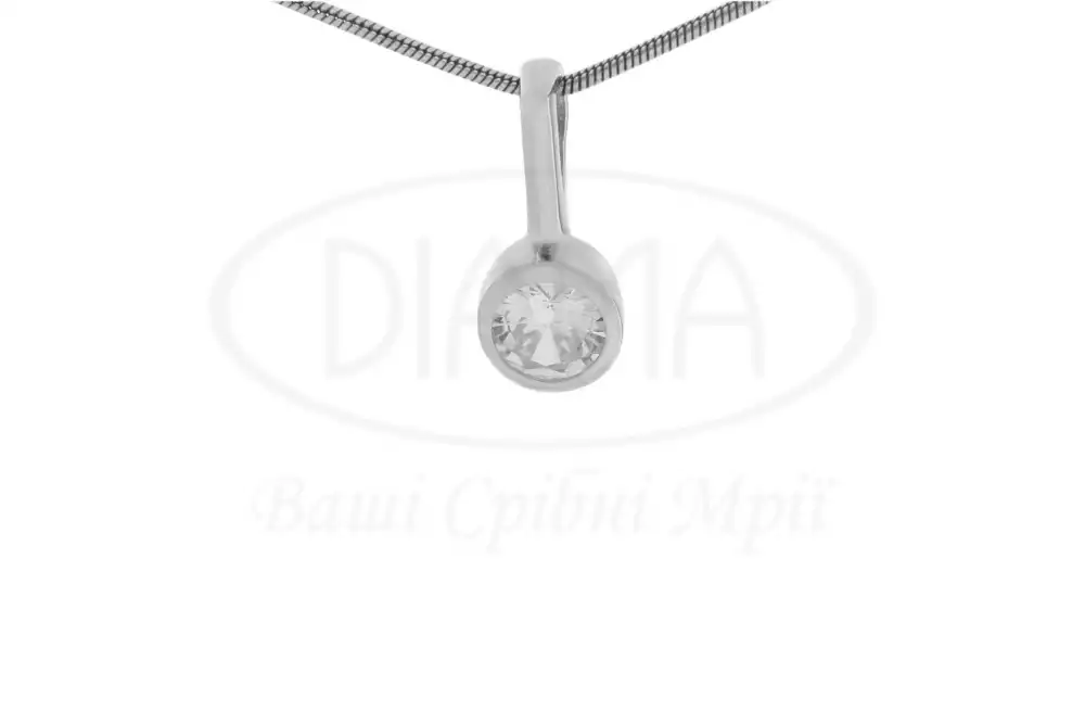 Срібна підвіска з цирконом фото 1