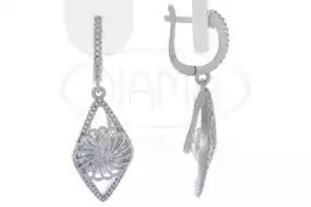 Срібні сережки "Ромб"