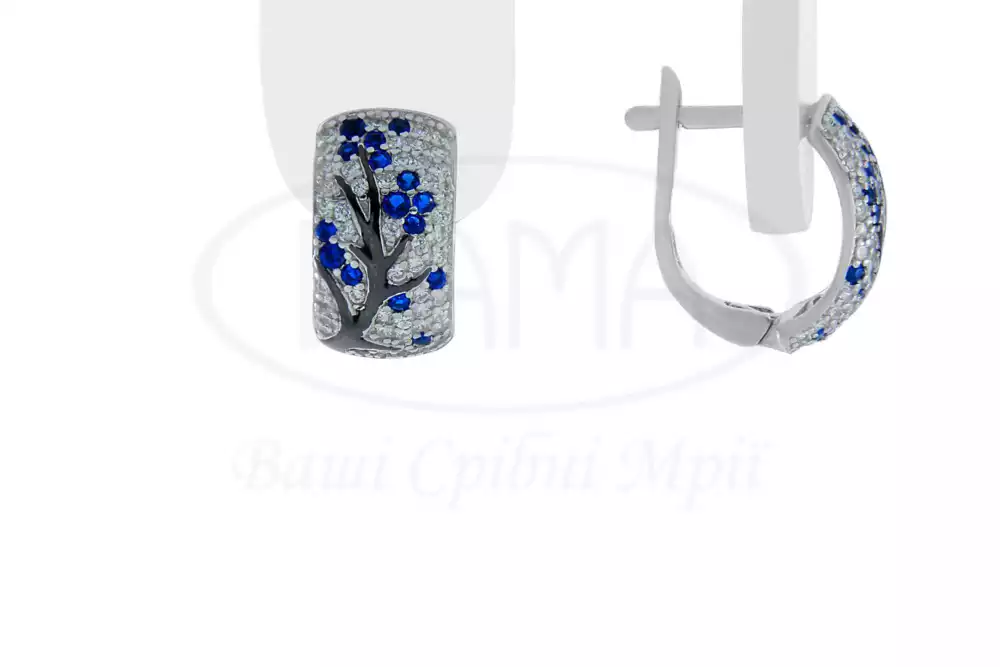 Срібні сережки "Дерево" фото 1