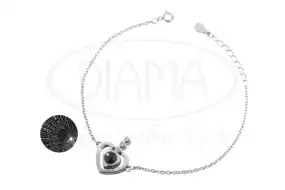 Срібний браслет "Серце"