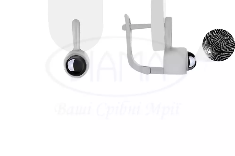 Срібні сережки з цирконом фото 1