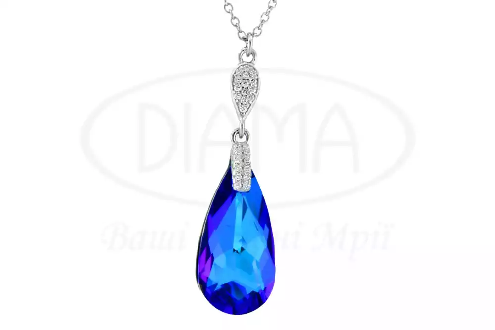 Срібне кольє "Крапля" фото 1