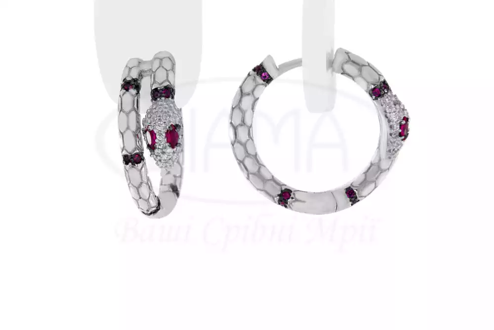 Сережки срібні з Цирконом фото 1