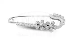 Срібна булавка "Квіти"