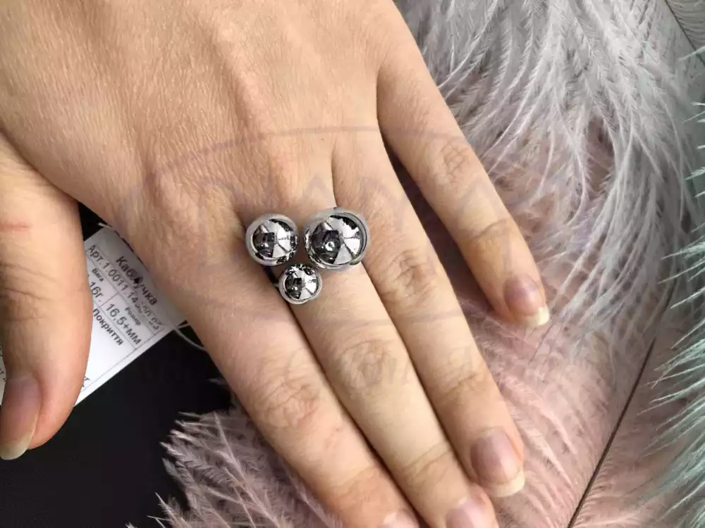 Срібна каблучка "Кулька" фото 2