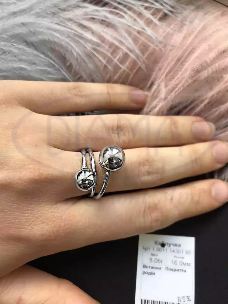 Срібна каблучка "Кулька" фото 2