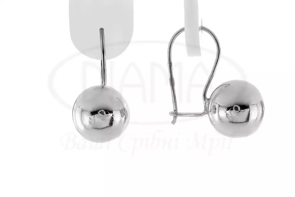 Срібні сережки "Кулька" фото 1
