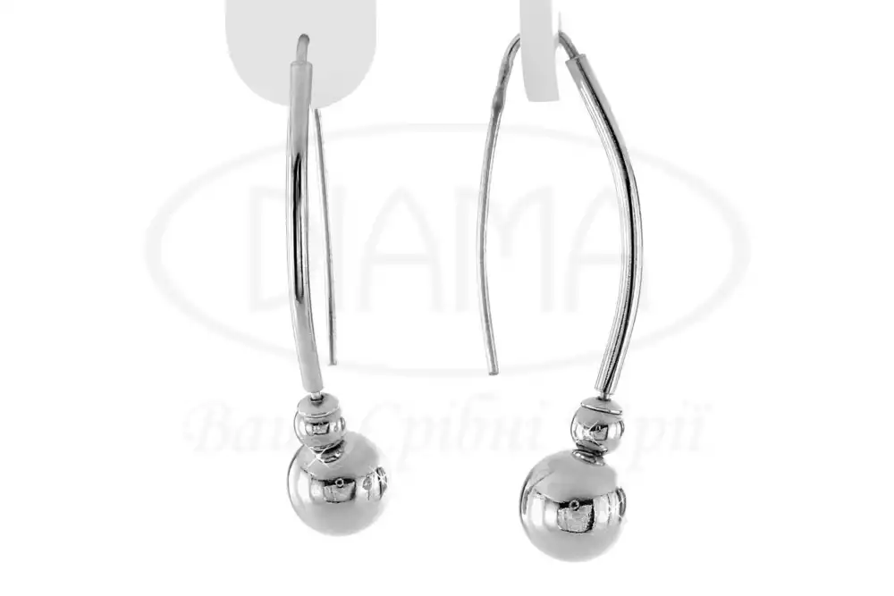 Срібні сережки "Кулька" фото 1