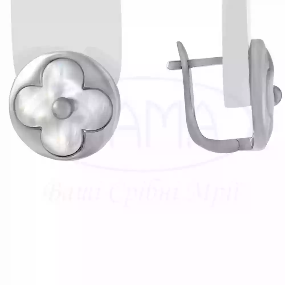 Сережки з білим клевером фото 1