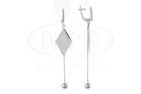 Срібні сережки "Ромб"
