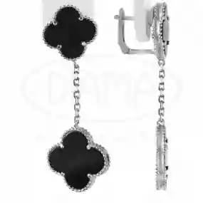 Срібні сережки з оніксом