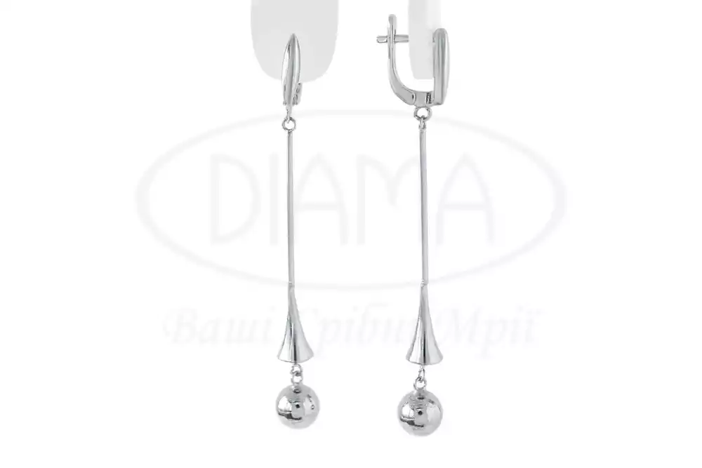 Сережки срібні з кульками фото 1