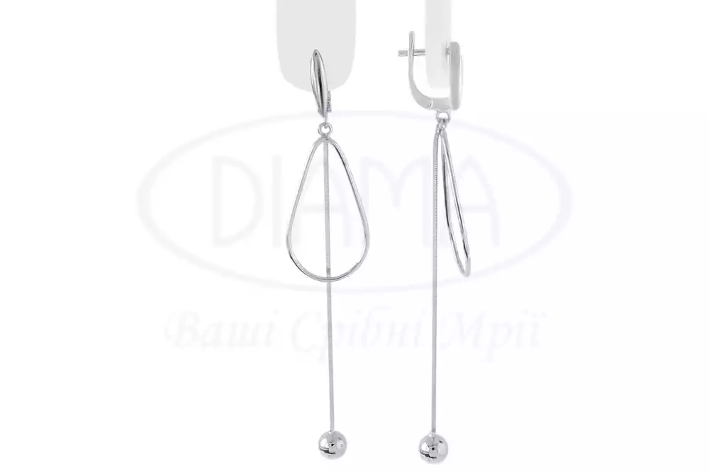 Сережки срібні з кульками фото 1