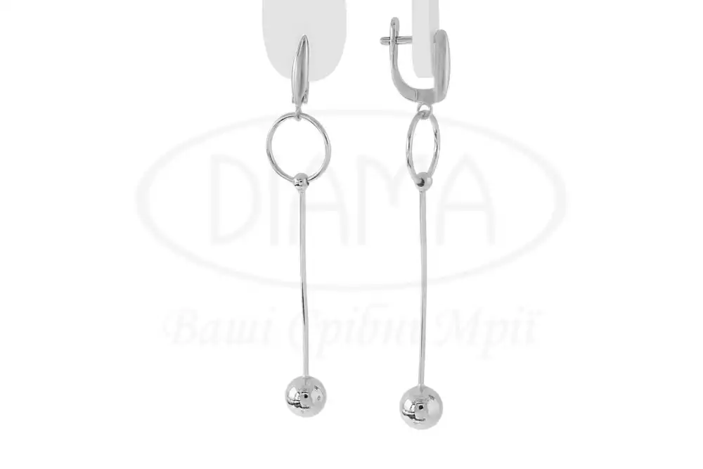 Сережки срібні з кульками фото 1