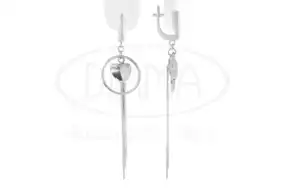 Сережки срібні з серцем