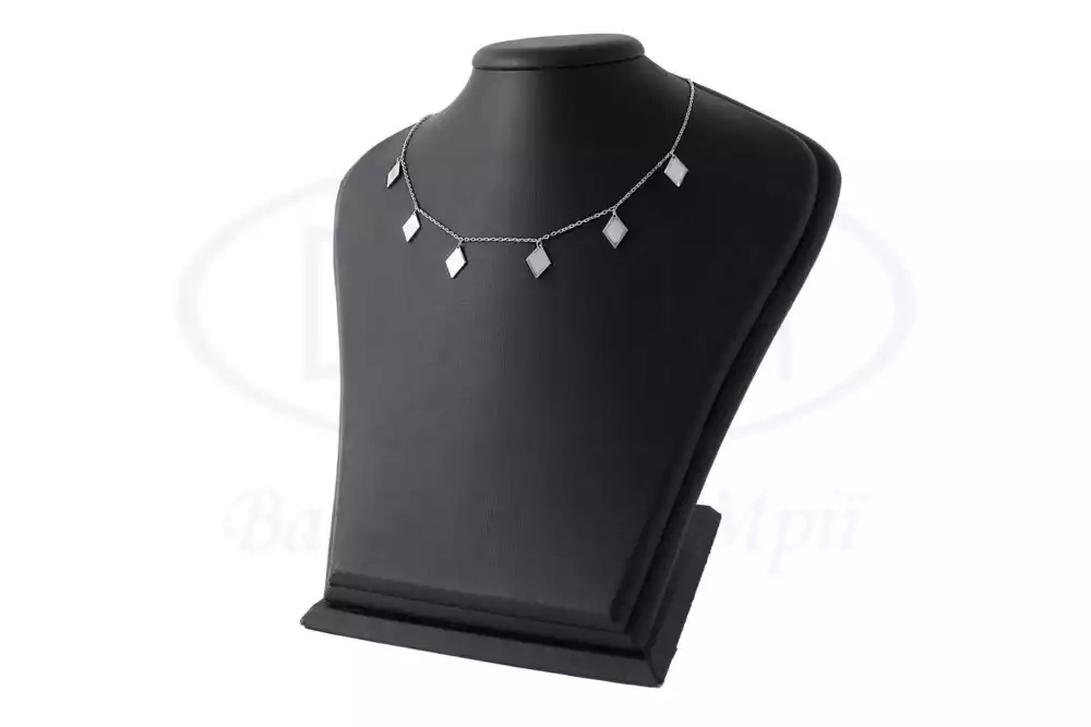 Срібне кольє з ромбами фото 1