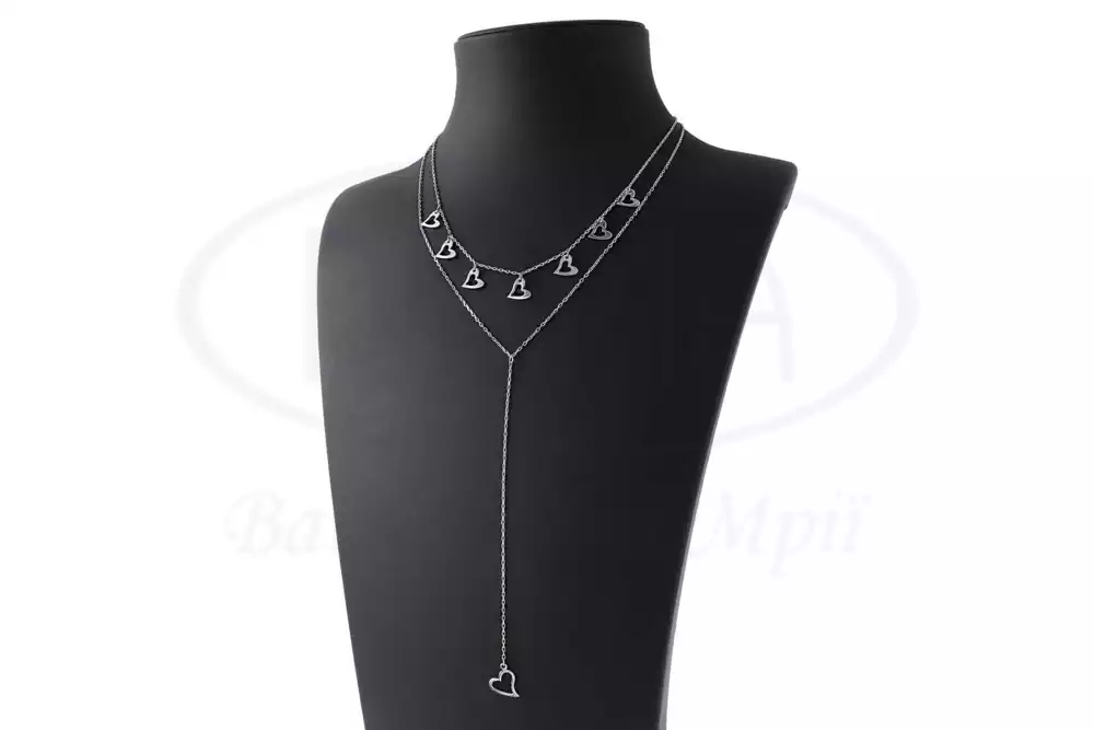 Срібне кольє з Серцями фото 1