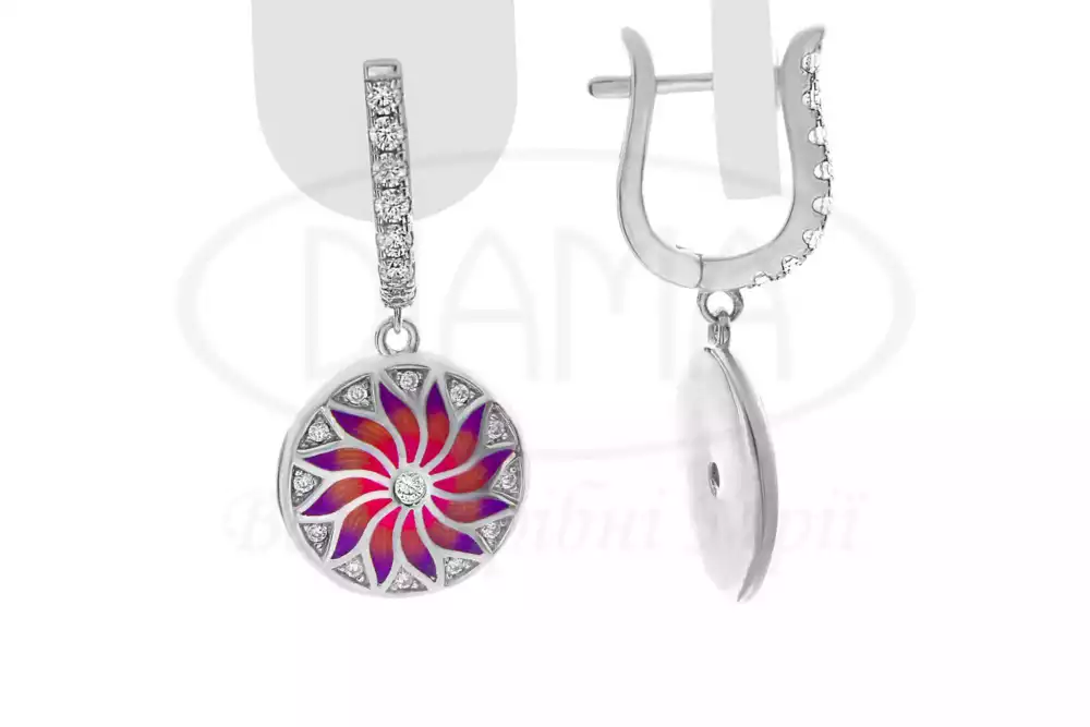 Сережки срібні з Емаллю фото 1