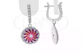 Сережки срібні з Емаллю