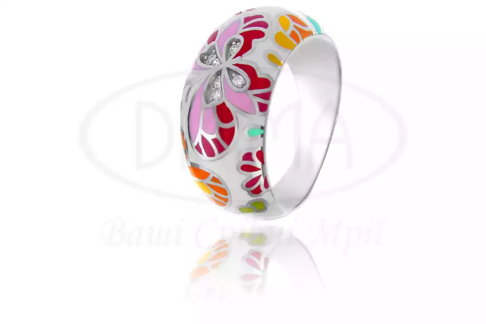 Каблучка срібна з Емаллю фото 1