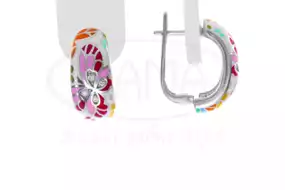 Сережки срібні з Емаллю