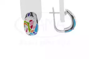 Сережки срібні з Емаллю
