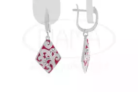 Сережки срібні з Емаллю