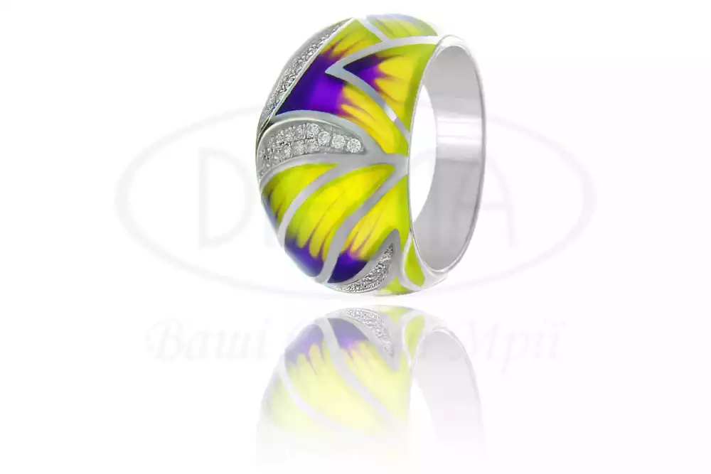 Каблучка срібна з Емаллю фото 1