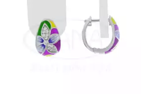 Сережки срібні з Емаллю