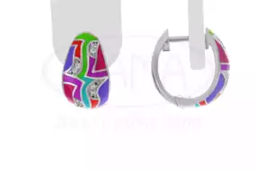 Сережки срібні з Емаллю