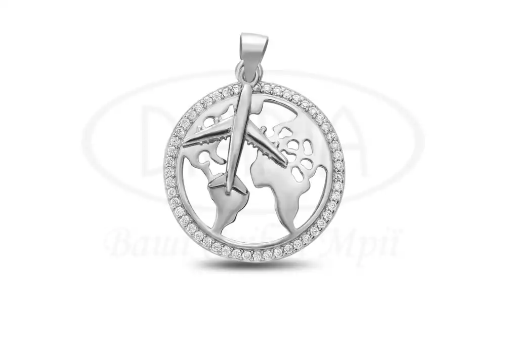 Срібна підвіска з літаком фото 1