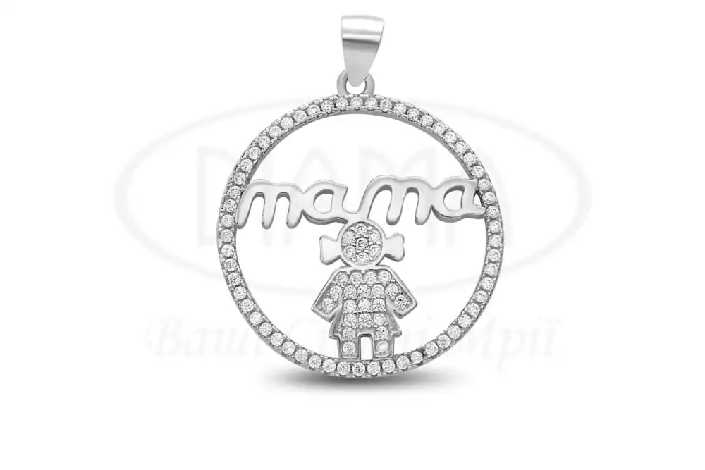 Срібна підвіска "МАМА" фото 1
