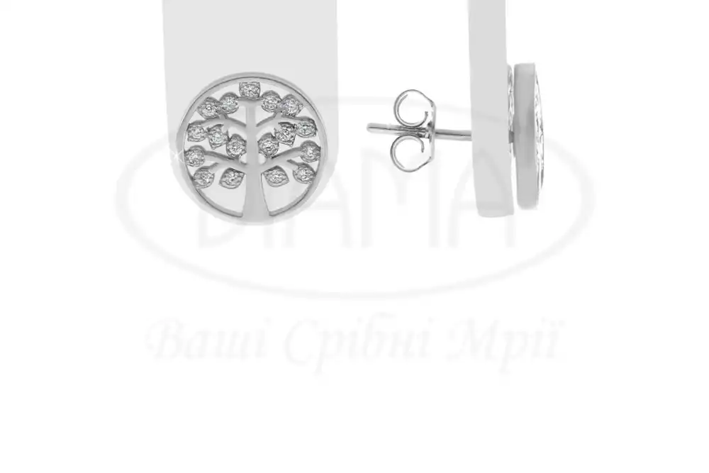 Срібні пусети "Дерево життя" фото 1