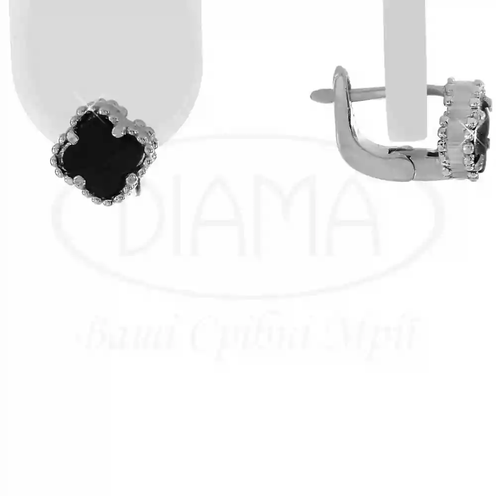 Сережки срібні з Оніксом фото 1