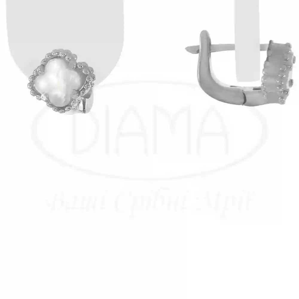 Сережки срібні з Перламутром фото 1