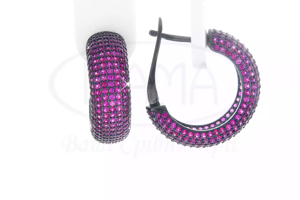 Сережки срібні з Цирконом фото 1