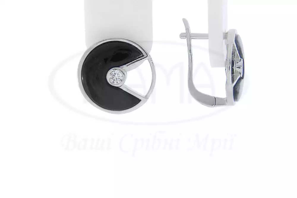 Секрежки срібні з Оніксом фото 1