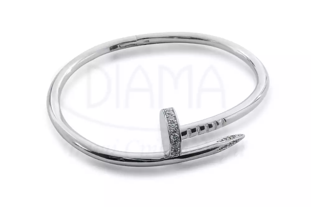 Браслет срібний "Цвях" з цирконом фото 1