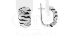 Сережки срібні з Емаллю