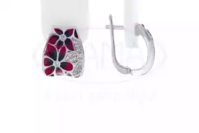 Сережки срібні з Емаллю