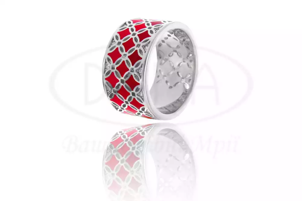 Каблучка срібна з Емаллю фото 1