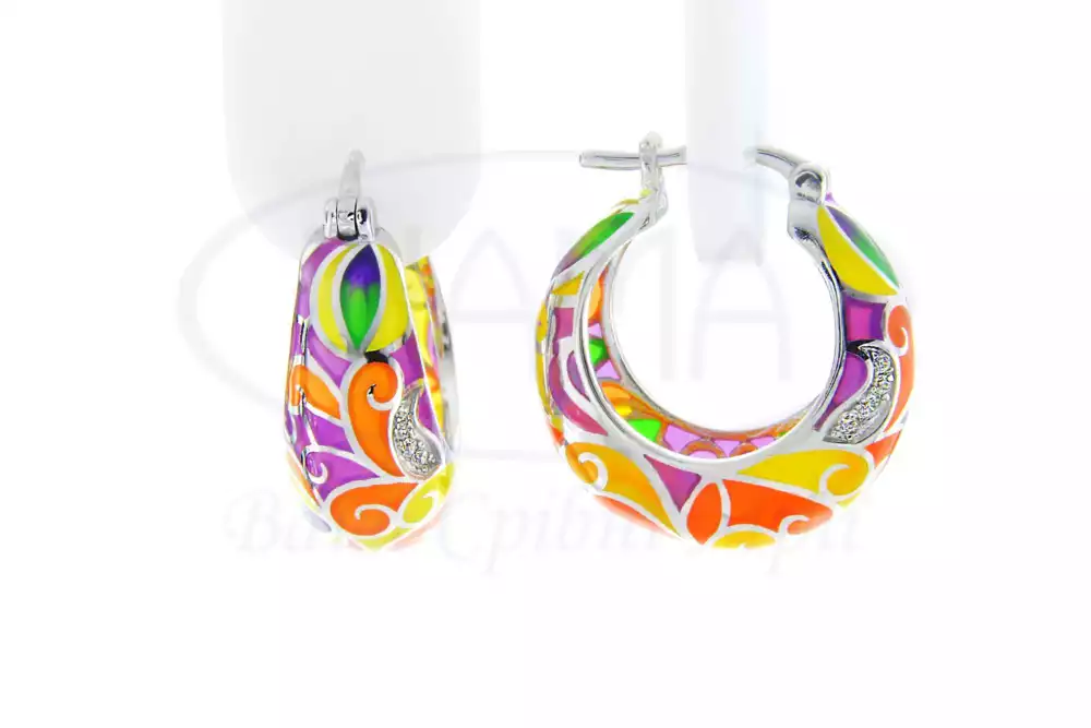 Сережкі срібні з Емаллю фото 1