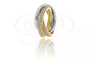 Срібна потрійна каблучка з Цирконом