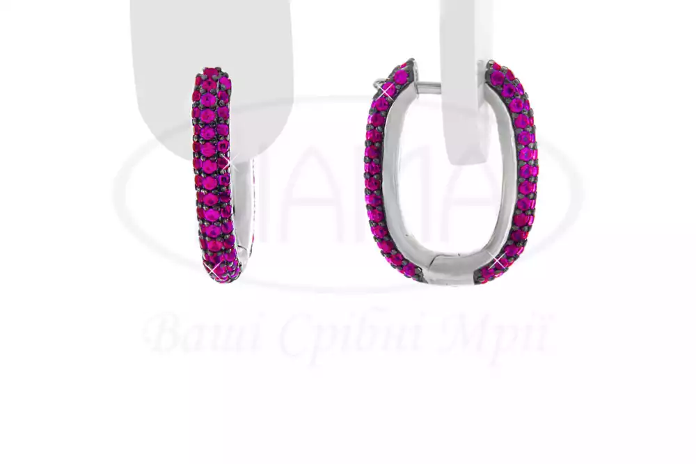 Сережки срібні з Цирконом фото 1